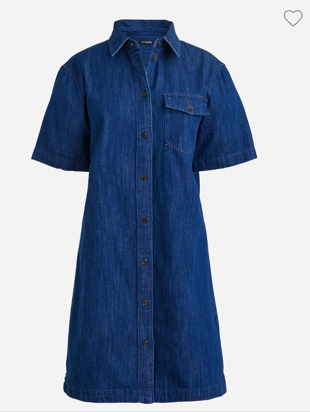 J. Crew Blue Short-Sleeve Chambray Mini Shirt Dress - Picture 7 of 8